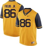 Men's West Virginia Mountaineers NCAA #86 Randy Fields Jr. Yellow Authentic Nike Stitched College Football Jersey SA15G80HX